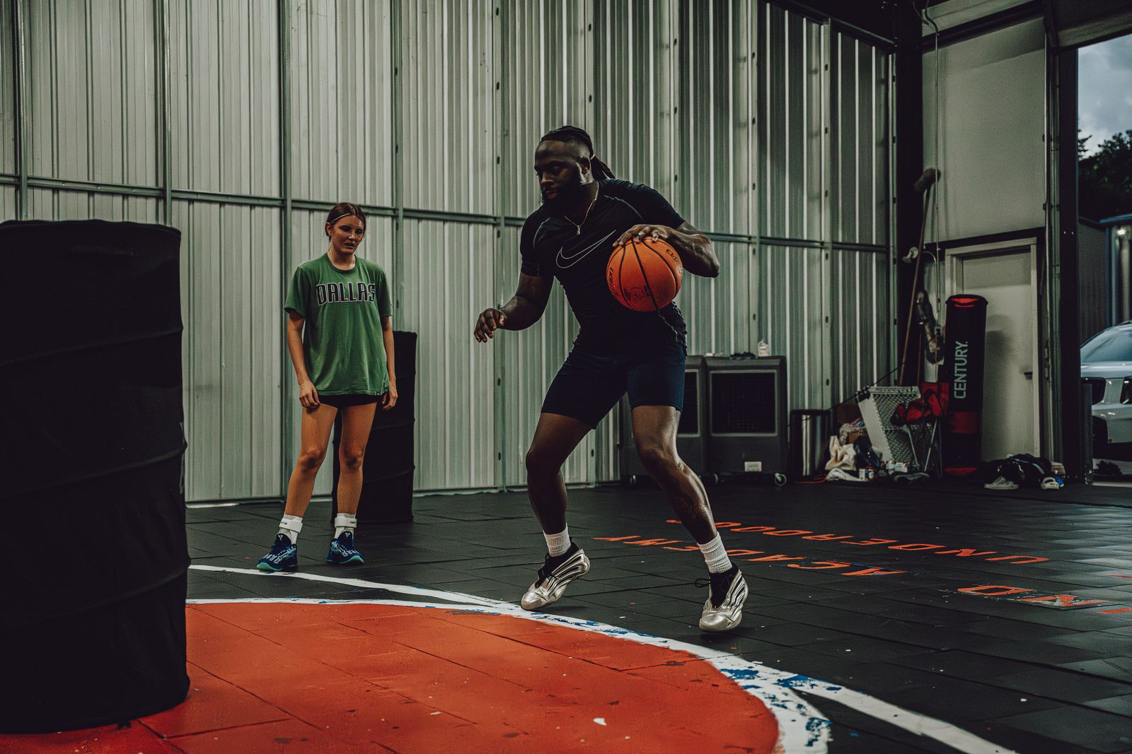 Coach Black running a training session