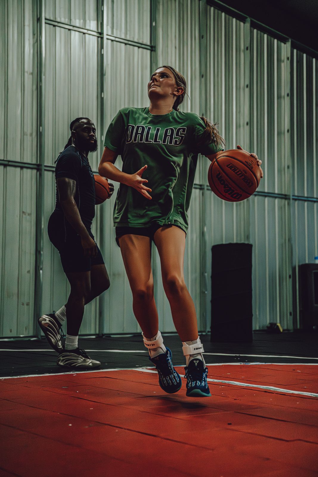 A Dog Pound player attacking the basket