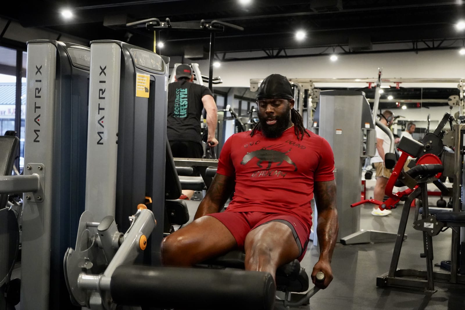Coach Black in a strength-training session